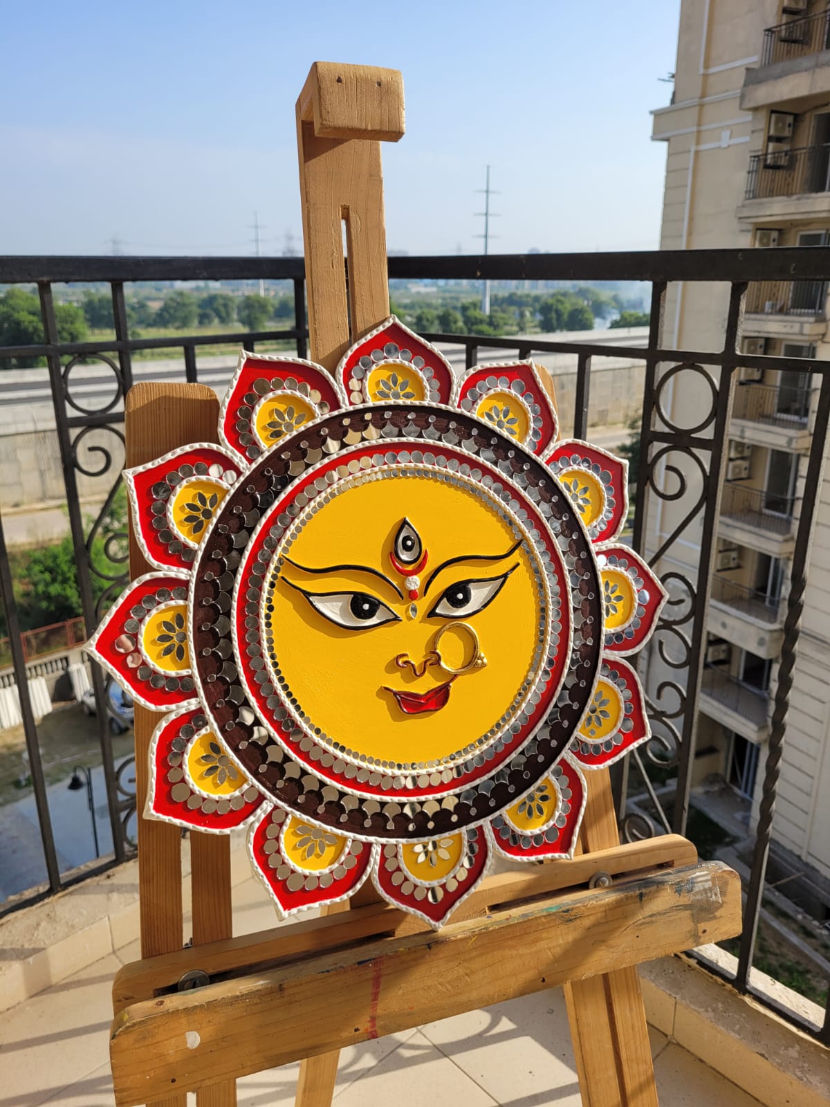 Maa Durga Lippan Art