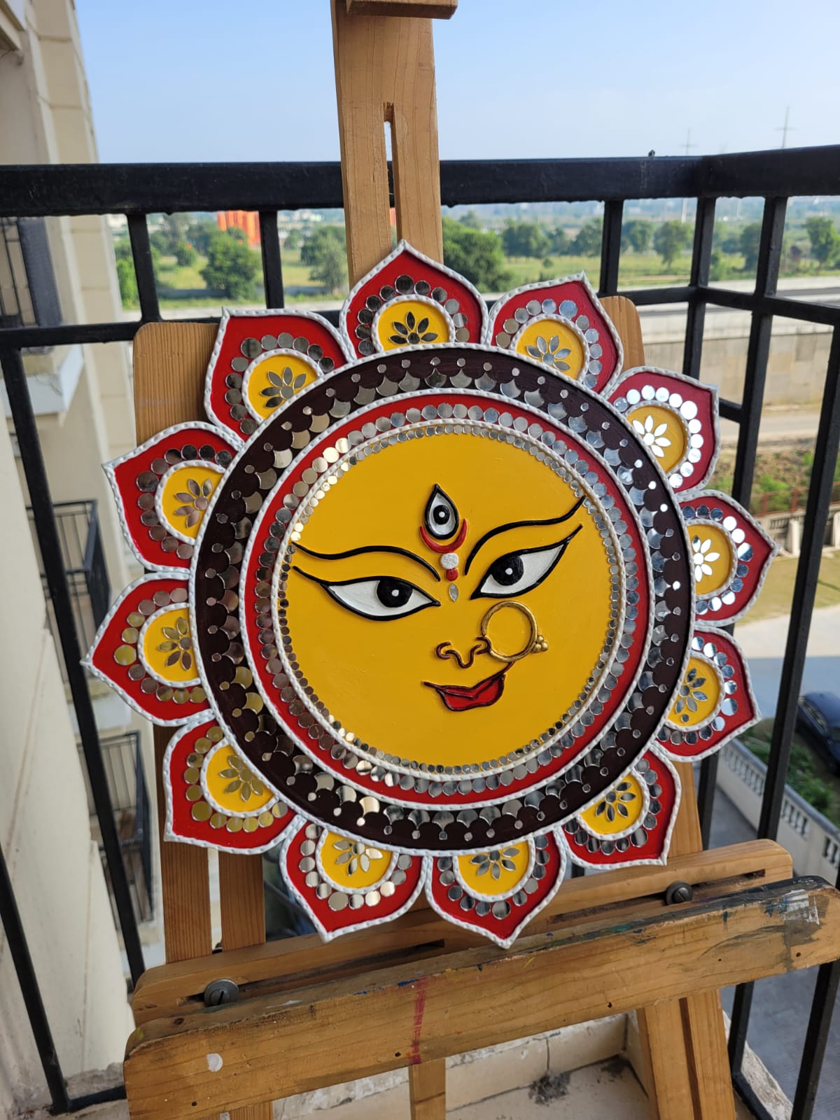 Maa Durga Lippan Art