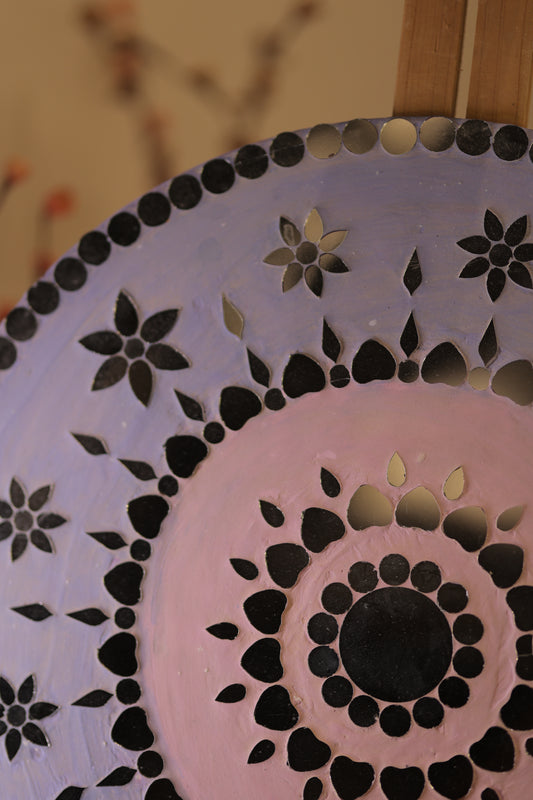 Mirror Mosaic – Handcrafted Wall Decor (Pink & Lavender)