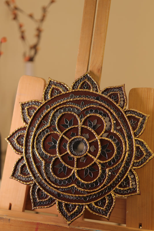 Lippan Art – Flower Pattern (Brown) Handcrafted Wall Decor