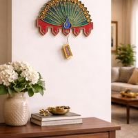 Lippan Keychain Holder – Handcrafted Wall Decor (Peacock Pattern)
