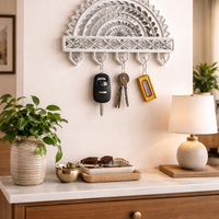 Lippan Keychain Holder – Handcrafted Wall Decor (White)