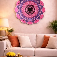 Lippan Art – Flower Pattern (Pink & Purple) Handcrafted Wall Decor