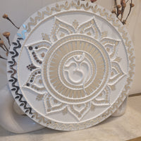 Om Symbol Lippan Art - White Flower