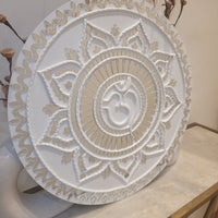 Om Symbol Lippan Art - White Flower