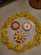 Tea Light Holder for Rangoli with Laxmi ji ke Charan - 5 inch
