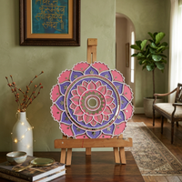 Lippan Art – Flower Pattern (Pink & Purple) Handcrafted Wall Decor