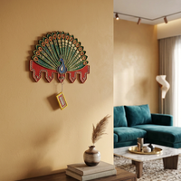 Lippan Keychain Holder – Handcrafted Wall Decor (Peacock Pattern)