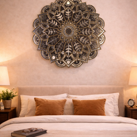 Lippan Art – Flower Pattern (Black) Handcrafted Wall Decor