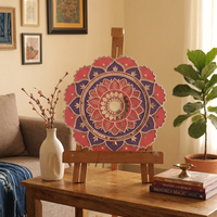 Lippan Art – Flower Pattern (Pink & Purple) Handcrafted Wall Decor