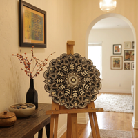 Lippan Art – Flower Pattern (Black) Handcrafted Wall Decor