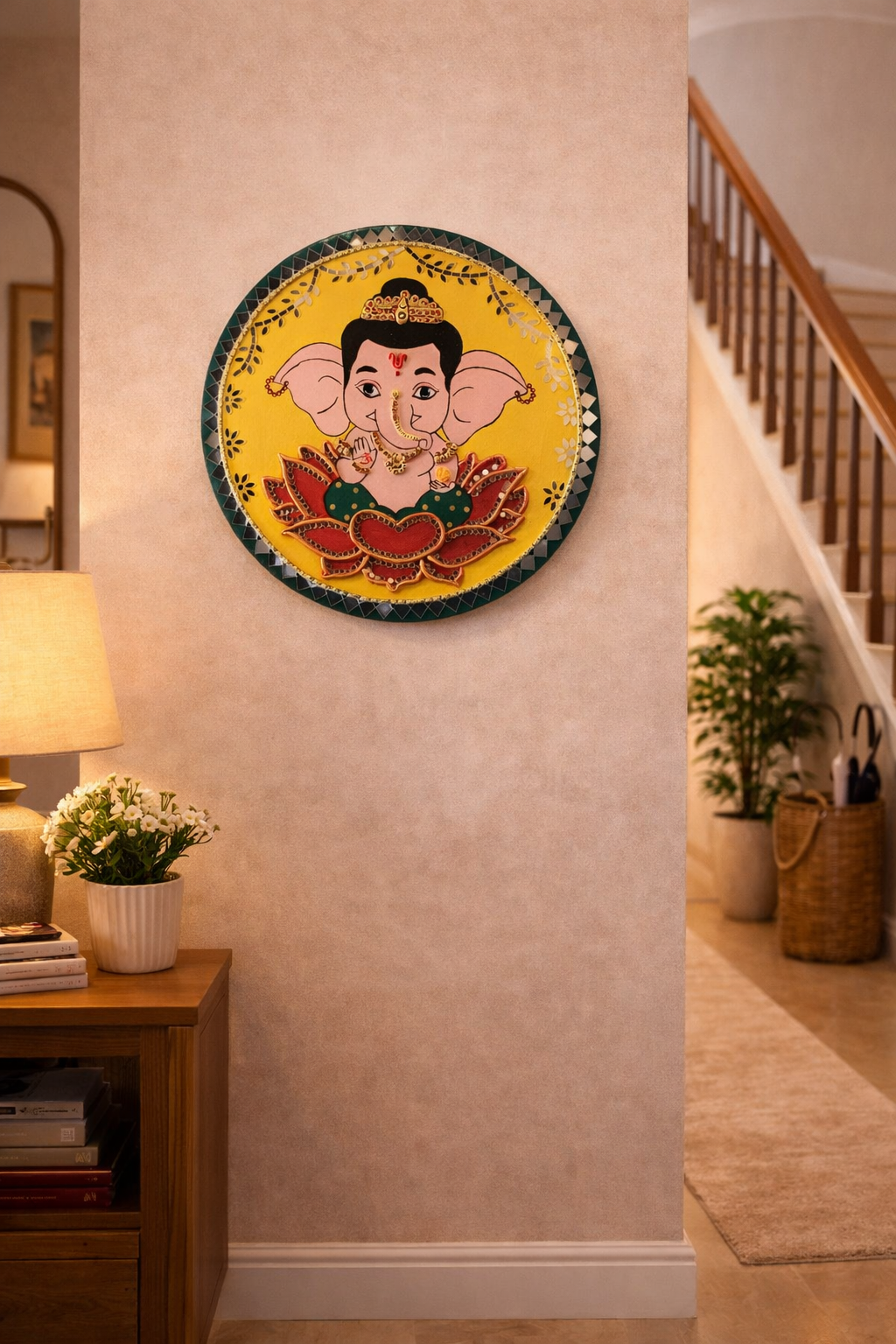 Lippan Art – Ganesha Handcrafted Wall Decor (Yellow)