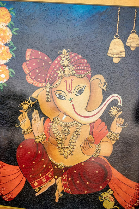 Ganesha Painting – Handcrafted Spiritual Art for Home Decor