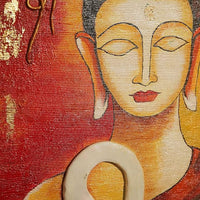 Gautam Buddha Texture Wall Painting – Handcrafted Spiritual Decor