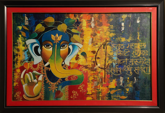 Ganesha Painting for Wall Decor – Hand-Painted Spiritual Artwork