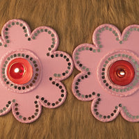 Flower-Shaped Tea Light Holder – 1 Pair (Pink Pastel) with Candle