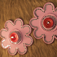 Flower-Shaped Tea Light Holder – 1 Pair (Pink Pastel) with Candle