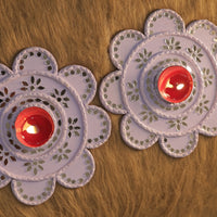 Flower-Shaped Tea Light Holder – 1 Pair (Lavender) with Candle