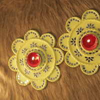 Flower-Shaped Tea Light Holder – 1 Pair (Lemon Yellow) with Candle