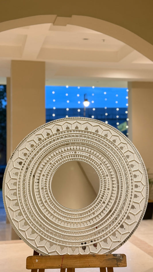 Grand Celebration Lippan Art - White