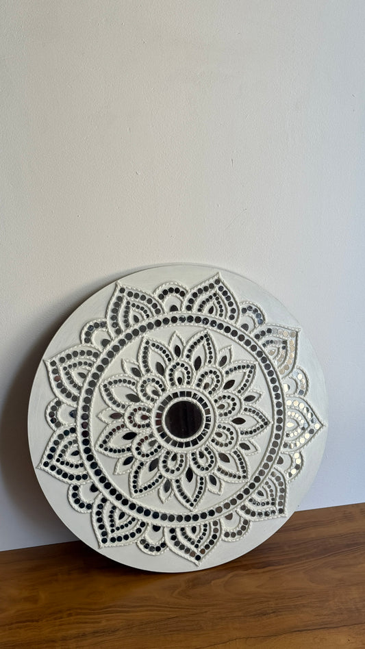 Ivory Bloom Mandala Lippan Wall Art