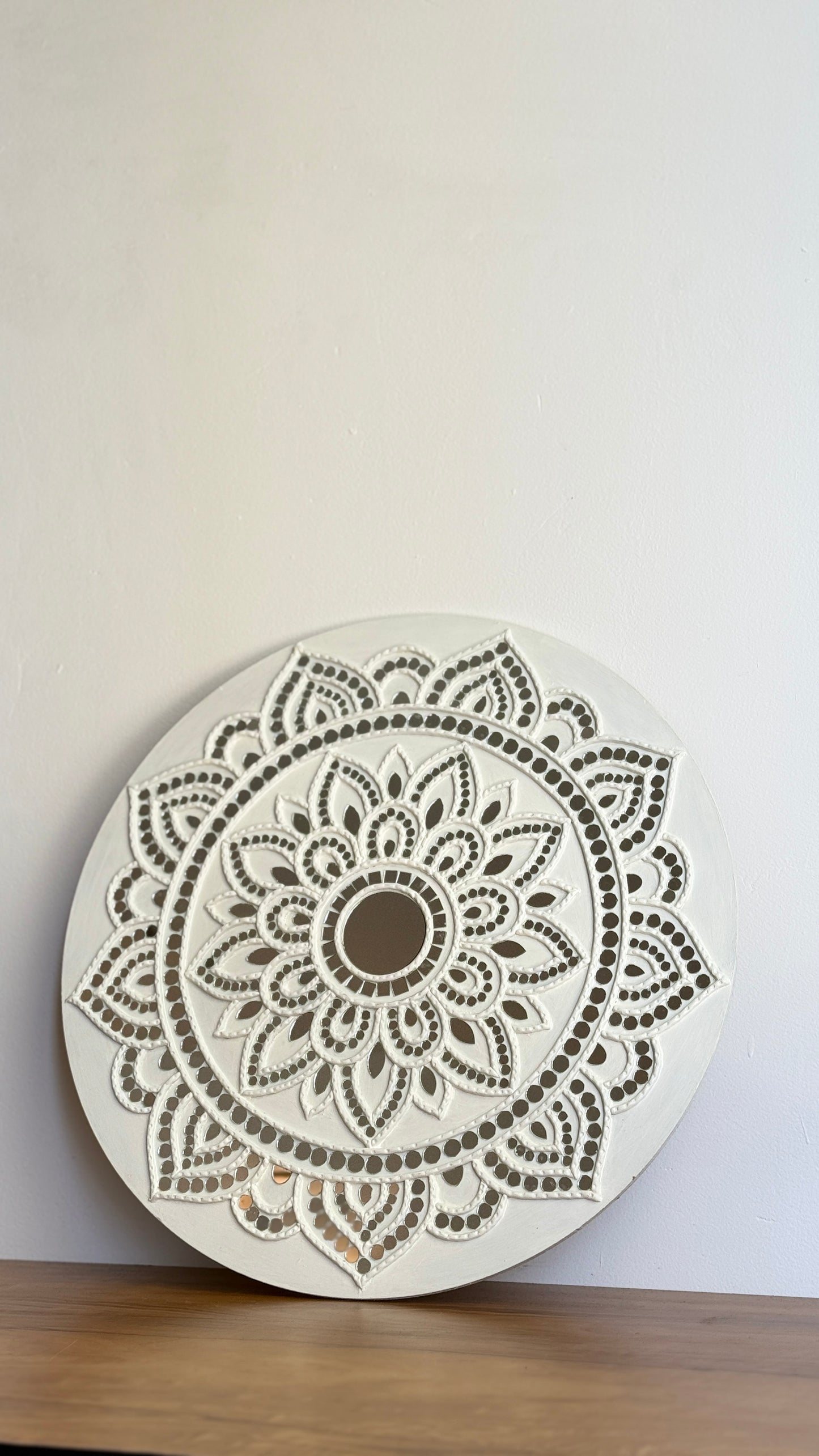 Ivory Bloom Mandala Lippan Wall Art