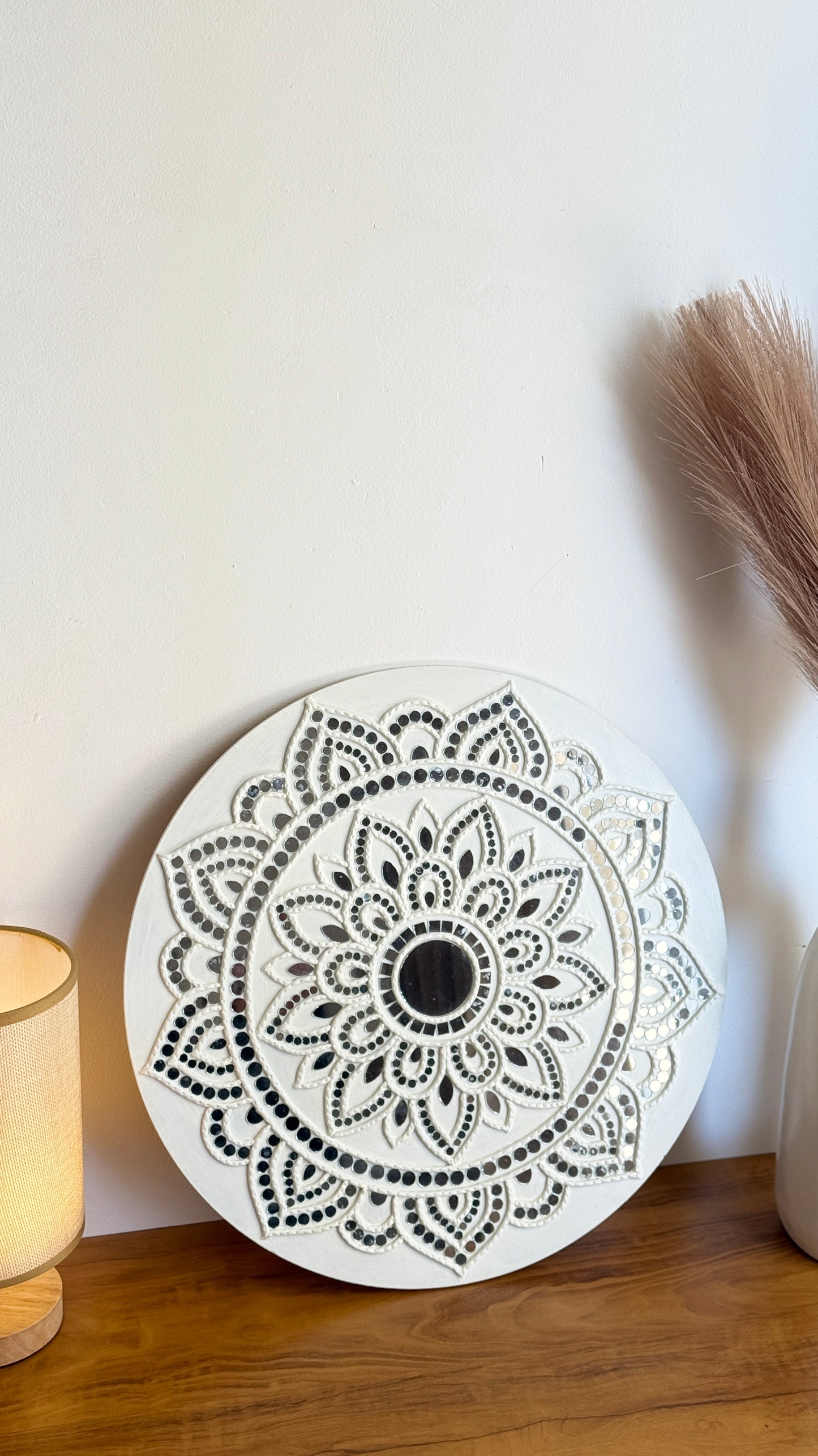 Ivory Bloom Mandala Lippan Wall Art