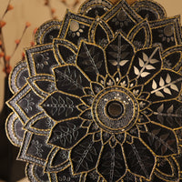 Lippan Art – 20-Inch Flower Pattern (Black) Handcrafted Wall Decor