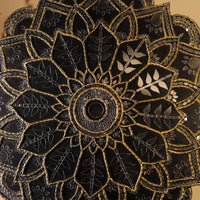 Lippan Art – 20-Inch Flower Pattern (Black) Handcrafted Wall Decor