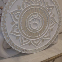 Om Symbol Lippan Art - White Flower